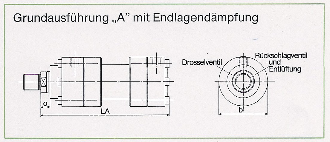 Grundausführung mit Endlagendämpfung 250C
