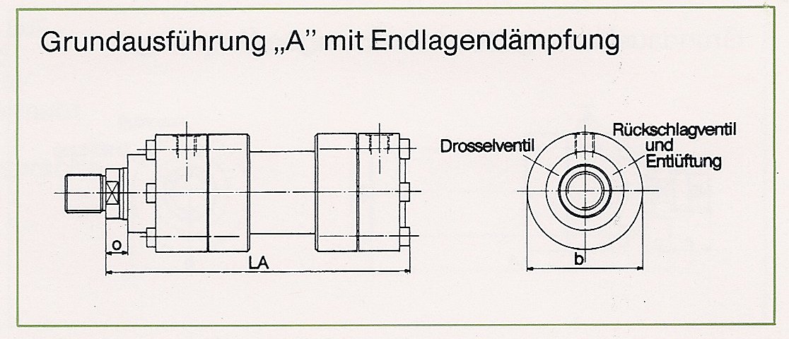 Grundausführung mit Endlagendämpfung 250D